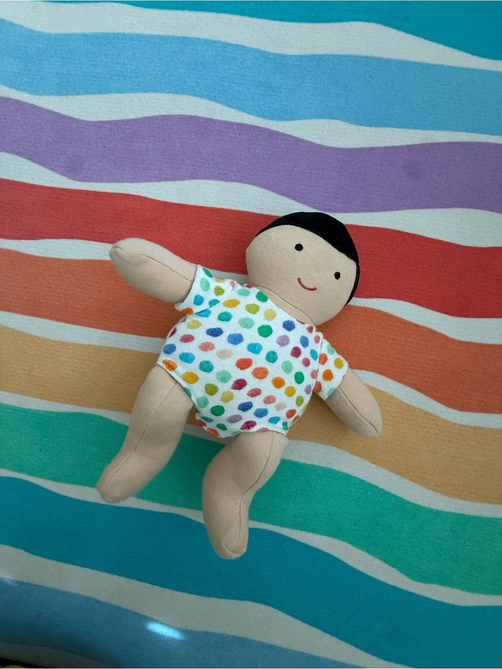 Lovevery Colorful Polka Dot Baby Doll Plush